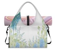 Floral Peacock in Flight Sports Duffle Bag with Shoe Compartment Peacock Weekend Overnight Bags Tote Cabin Luggage Bag for Gym Yoga Travel
