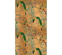 Floral Peacock Wall Mural Green Yellow Birds Chinoiserie Paste The Wall