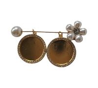 Floral Pearls Accent Glass Gemstones Brooch Individualized Picture Frame Jewelry Sturdy Designs Special Occasion Gift Glass Gemstones Photo Pendant Jewelry