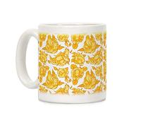 Floral Penis Yellow White 11 Ounce Ceramic Coffee Mug