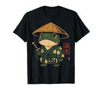 Floral Pet Cosplayer Japanese Animal Art Warrior Frog T-Shirt