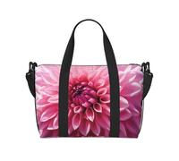 Floral Pink Dahlia Flower Crossbody Travel Bag - Water-Resistant Carry-On Handbag, Large Capacity Gym Bag