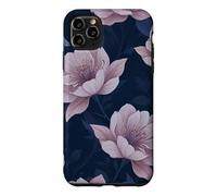Floral Pink Roses Flower Blossoms Blue Leaves Pattern Case for iPhone 11 Pro Max