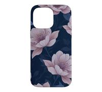 Floral Pink Roses Flower Blossoms Blue Leaves Pattern Case for iPhone 14 Pro Max