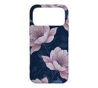 Floral Pink Roses Flower Blossoms Blue Leaves Pattern Case for iPhone 17 Pro Max