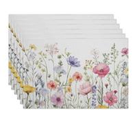 Floral Place Mats For Table, Dining Table Mats One Side Print, Heat Resistant Wear Resistant Non-Slip Matts, Washable Elegant For Kitchen Dinning Restaurant Party 30 * 45Cm