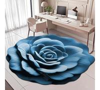 Floral Plush & Diatomaceous Earth Floor Mat,3D Flower Design Strong Water-Absorbent Quick Drying Bath Mat,Realistic Pattern Non-Slip Absorbent Mat,Living Room Anti-Slip Floor Rugs Easy -D||40*40cm