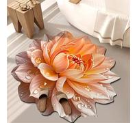 Floral Plush & Diatomaceous Earth Floor Mat, 3D Visual Flower Shaped Diatom-Mud Floor Rug, Realistic Floral Non-Slip Quick Drying Absorbent Mat for Bedroom, Kitchen, Living Room,07,60 * 60cm