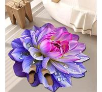 Floral Plush & Diatomaceous Earth Floor Mat, 3D Visual Flower Shaped Diatom-Mud Floor Rug, Realistic Floral Non-Slip Quick Drying Absorbent Mat for Bedroom, Kitchen, Living Room,03,120 * 120