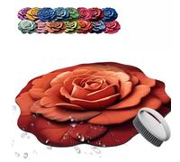 Floral Plush & Diatomaceous Earth Floor Mat, 3D Visual Flower Shaped Diatom Mud Floor Rugs, 2025 New Realistic Pattern Non-Slip Absorbent Mat for Bedroom, Kitchen, Living Room (O,S(40*40cm))
