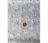 Floral Polycotton Fabric Beautiful Floating * Daisies ON DOTS * in 7 Colour Ways (Half Metre) (Dots N Daisies (Mint))