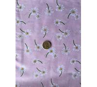 Floral Polycotton Fabric Beautiful Floating * Daisies ON DOTS * in 7 Colour Ways (One Metre) (Dots N Daisies (Pink)