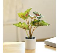 Floral Potted Tree for Indoor Decor - Lifelike Cm Green Plant in Pot 31 Simulation Realistic Faux Bonsai Plant Having Tall Leaves Plastic Low-Maintenance Home Office Artificial Décor(C)