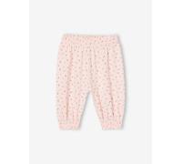 Floral print baby trousers pale pink