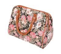 Floral Print Bag for Life - Bag Covered in Floral Design With 2 Brown Handles - Perfect for World Book Day and Other Fancy Dress Events