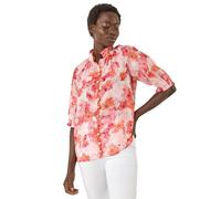 Floral Print Button Detail Blouse Roman Coral 20