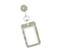 Floral Print Card Holder Retractable Badge Quick Sliding Action Protectors for School Corporate Event Multi Size