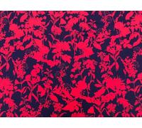 Floral Print Cotton Viscose Stretch Jersey Dress Fabric | Red and Navy Blue | per metre | 150cm Wide