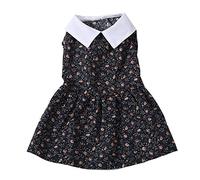 Floral Print Dog Dress | Soft Breathable Puppy Dress for Spring/Summer/Parties | Cute Princess Outfit for Small Dogs (L)