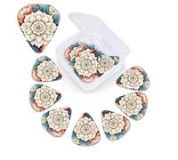 Floral Print Guitar Picks 12 Pack 3 Different Thickness Celluloid Guitar Plectrums with Guitar Pick Storage Box Personalized Guitar Pick for Acoustic Guitar Picks
