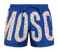 Floral Print Logo Bright Blue Short Swim Shorts Moschino Blue M