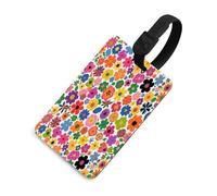 Floral Print Luggage Tags for Suitcases | Travel Labels with Name ID Card, TPU, Personalised Suitcase Tags for Women Men Travel Accessories
