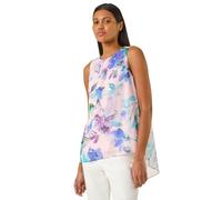 Floral Print Metallic Shell Top Roman Purple 10