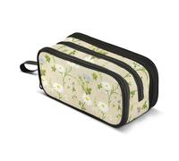 Floral Print Pencil Pouches Zipper Pencils Case Classroom Pen Bag Boys Stationery Kids Back to School Supply Vintage White Daisies Wildflowers Pencil Bags Storage 8.86x3.54x4.33in