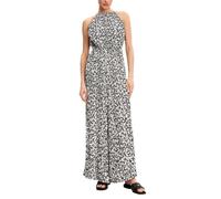 Floral Print Pleated Crepe Halter Jumpsuit- female- Michael Kors- Jumpsuits- Multicolor- M- Jumpsuits & Playsuits M