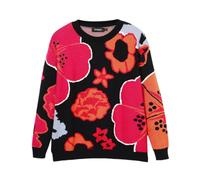 Desigual Women's Flat-Knit Thin-Gauge Pullover Sweater Black XL