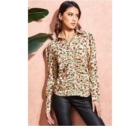Floral Print Shirt City Goddess Beige 8