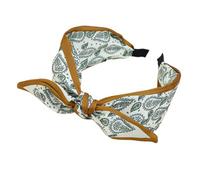 Floral Print Sports Hair Hoop Delicate Hairband with Bowknot Knotting Woman Teens Wash Face Hair Accessory