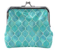 floral print wallet for women leather cute kiss closure turquoise green moroccan for little girls turquoise green moroccan one size classic turquoise green moroccan UNITALLA, Turquoise Moroccan Green