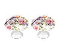 Floral Print Watercolor Robin Bird Cabinet Knobs Pulls 2 Pack Knobs Drawer Pulls Knobs Dresser Knobs Kitchen Cabinet Knobs Bifold Door Knobs Bathroom Cabinet Knobs Knobs for Cabinets And Drawers
