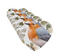 Floral Print Watercolor Robin Bird Car Air Freshener Cards for Women Men 4 Pack Cute Car Accessories Long Lasting Scent Car Diffuser Hanging Auto Aromatherapy Tablets Car Fresheners Gifts