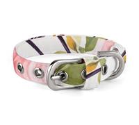Floral Print Watercolor Robin Bird Dog Collar Adjustable Soft and Comfortable Puppy Collars with Metal Buckle Pet Collar for Small Medium Pet
