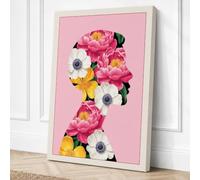 Floral Profile Botanical Canvas Wall Art Print 30x20 Inch