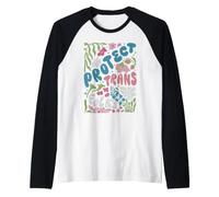 Floral Protect Trans Folks Flower Trans Rights LGBTQ Ally Raglan Baseball Tee