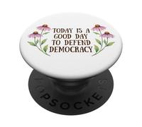 Floral Protest Design Defend Democracy Activist Art PopSockets Adhesive PopGrip