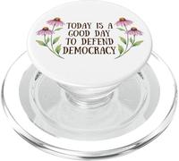 Floral Protest Design Defend Democracy Activist Art PopSockets PopGrip for MagSafe