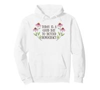 Floral Protest Design Defend Democracy Activist Art Pullover Hoodie