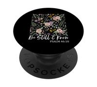 Floral Psalm 46 10 Bible Verse Colorful Christian Faith PopSockets Adhesive PopGrip