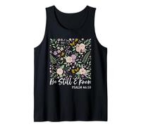 Floral Psalm 46 10 Bible Verse Colorful Christian Faith Tank Top