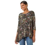 Floral Puff Print Stretch Shirt Roman Green 12