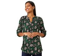 Floral Puff Print Stretch Shirt Roman Green 14