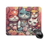 Floral Punk Style Mouse Pad Square Laptop Mouse Mat Cute Computer Mousepad Keyboard Pad Non-Slip Desk Pads for Gaming Office Work Home 20 * 25cm