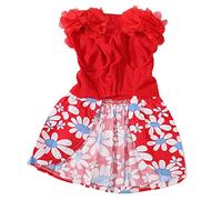 Floral Puppy Dress for Small Dogs | Soft & Breathable Summer Dog Clothes | Cute Princess Dress for Poodles/Chihuahuas/Pomeranians | Easy Pullover Design (XS)