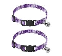 Floral Purple Puppy Collar 2 Pack Collars for Puppies Adjustable Length 10.6" to 17.1"
