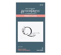 Floral Q and Sentiment Press Plate from The Every Occasion Floral Alphabet Collection