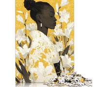 Floral Queen in Kimono Jigsaw Puzzles Puzzle for Adults Kids. 1000 Piece Impossible Challenge Toy Educational Games Home Decoration for Adults& Kids Age 14 Years Up 1000pcs (75x50cm)